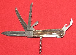 Mikov CZECHO SLOVAKIA Taschenmesser mit Horn und Lederscheide