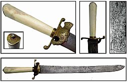 Zierlicher Hirschfänger / Jagdplaute mit hellem Beingriff