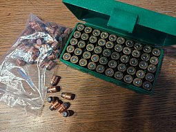 50 gez. Hülsen und 50 Geschosse für .41 Rem. Magnum