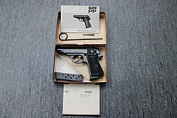 Walther PP Pistole 7,65 mm Browning Originalkarton mit Anschussscheibe