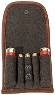 Elch-LEDER + Loden - PATRONENETUI für 3 Kugel- / Büchsenpatronen & 2 x Flinten- / Schrotpatronen NEU