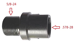 Gewindeadapter von .578X28 auf 5/8X24 AR10 Schalldämpfergewinde Laufgewinde Tactical