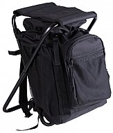 Ansitz Rucksack m. Klapphocker Schwarz 20 Liter – Angelhocker Angler