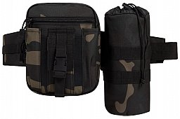 Brandit Taillengürtel "Allround" mit Tasche + Flaschenhalter - Dark Camouflage