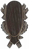 Rehbockbrett EICHE geschnitzt Modell #4 | 21x21cm Deunkel gebeizt | Gehörnbrettchen Eichnholz NEU !