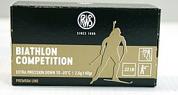 50 Stück / Schuss RWS .22 l.r. lfb KK Munition BIATHLON COMPETITON Extra -20° 2,6g / 40gr 320m/s NEU