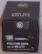 50 RWS Geschosse 9,3mm(.366)-184-(11,9g)-EVOLUTION GREEN-#2318523 - Blei Frei -