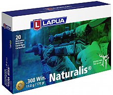 20 Schuss LAPUA .308 WIN. NATURALIS 11g 170gr BLEIFREI Büchsenpatronen Munition Deformationsgeschoss