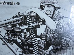 Krieg MG 42 in Stellung auf Blech 20x30 cm 1