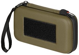 Tasche Hartschale Klein 19 x 10 x 4,5 cm Oliv mit Klettschlaufen + Netzfach + Handschlaufe