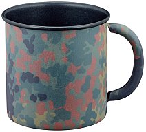 Feldbecher / Feldtasse 300 ml aus Metall mit Teflonbeschichtung - BW Flecktarn matt