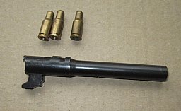 Original Radom-Pistolen-Lauf konvertiert in Kal. 4mmM20 und 3 Ladehülsen 4mmM20