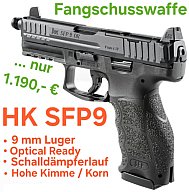 FANGSCHUSSPISTOLE - HK SFP9 TACTICAL OPTICAL READY - HALBAUTOMATISCHE PISTOLE 9 MM LUGER -