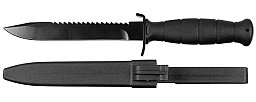 ÖBH Kampfmesser / Feldmesser 16,5/29cm MIT SÄGERÜCKEN - Glock - Nachbau - Schwarz mit Scheide
