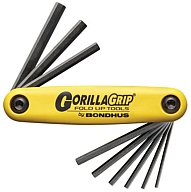 BONDHUS - GORILLA-GRIP - InnensechskantKlapphalter ZÖLLIG - 9-Schlüsselgrößen: 1/16-5/64-7/64-1/18..