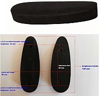 SCHAFTKAPPER SCHWARZ Orangenschalenoberfläche 15 mm/ FULL RECOIL PAD BLACK Orange peel surface 15 mm