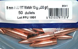 50 Stück PPU | PrviPartizan Geschosse #B-541 | Cal 8MM / .322 | 200grs/12,96g FMJ BT MATCH LINE Voll