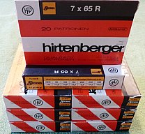 7x65R Hirtenberger mit 9,1g Sierra 140gr. Geschoß