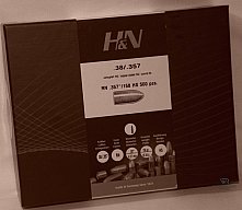 500 H&N .38(.357) - 158 - RN - verkupfert-HIGH-SPEED - 500er Box -