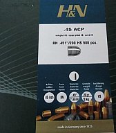 Geschosse H&N .45 200gr RN .45auto / .45ACP