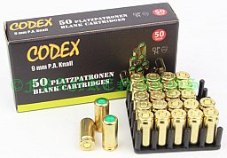 Codex 9mm P.A.K 50 Stück Platzpatronen Versandkostenfrei 47880000