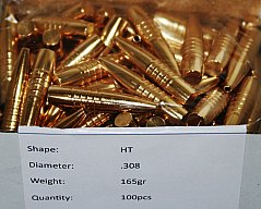 100 x L.O.S. LOS CERKNO HT HUNTER TACTICAL Bleifrei Jagd Geschosse .308 .300 Win. 165gr 10,69g Solid