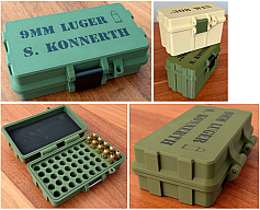 Munitionsbox 9mm Luger Ammo Box Patronen Wiederladen 50 Schuss personalisierbar abschließbar