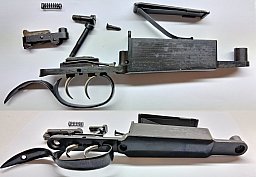 Magazinkasten, für 98 Mauser, 7x64, 200mm, 89mm, d. Stecher, verl. Abzugsbügel