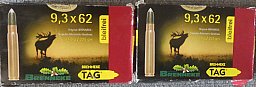 Büchspatrone Brenneke 9,3x62 TAG bleifrei