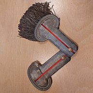 Epauletten silber mit rotem Streifen, Frankreich, Larp, Reenectment, Original