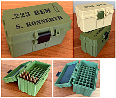 Munitionsbox .223 REM Ammo Box Patronen Wiederladen 50 Schuss personalisierbar abschließbar
