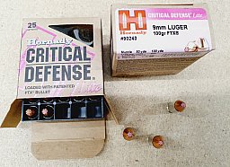 9mm/100grs FTX Hornady Critical Defence 25 Stk. #90240#