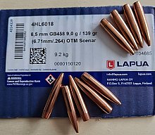 100 St.Lapua Geschosse 6,5mm (.264Dia.)-139-OTM-SCENAR-HPT-#GB458