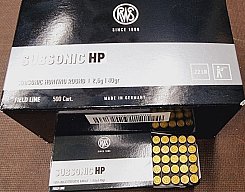 .22LR 40grs RWS Subsonic HP 500 Stk. Nr. 2132664# SSZ Berka