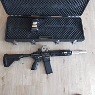 Umarex HK416 RAM T4e + Anbauten Tactical Sight Lampe Schalldämpfer Navy Seals