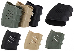 3 Stk. Tactical Grip Glove Griffüberzug Gummi für Glock und weitere Pistolen, schwarz, grün & desert