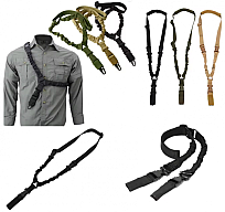 Tactical Gewehrgurt, Bungee Tragegurt, 1-Punkt Gurt, Single-Point-Sling mit Metallkarabiner