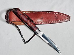Moki Japan Taschemmesser / EDC-Messer mit Holzgriff & Lederetui