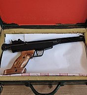Diana Model 6M Luftpistole mit originalem Holzmatchgriff – Defekt/für Bastler
