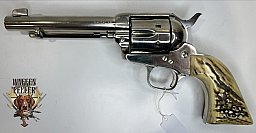 Hege-Uberti Single Action Army 1873 .45 Colt – Vernickelt mit ECHTEN Hirschhorngriffen