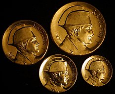 WK1 Napoleon Bronzemedaillen, geprägt, vergoldet, Hersteller, unbekannt