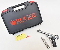 Top ! RUGER Mark IV " TARGET STAINLESS THREADED " KK - Pistole mit 5,5" Lauf Kal .22 LR in der OVP
