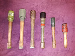 6 x Stielhandgranate M24 Bodenfund Übung Wehrmacht HJ Jungschar 2WK WK2 WW2