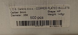 9mm Geschosse von L.O.S. 145gr HP