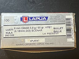 6mm / .243 Lapua Geschosse 90 gn HPBT 49 Stk.