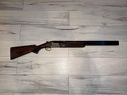Miroku Bockflinte 12/70 Lauflänge 66 cm breite Ventilschiene weißes Perlkorn technisch einwandfrei