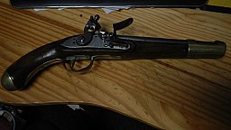 Vorderlader Steinschloß Pistole Baden Kavallerie Modell 1813 Stark geputzt poliert