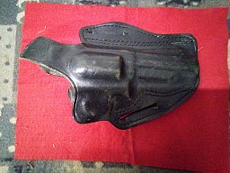 Holster aus Leder.für einen Revolver gebraucht, Leder