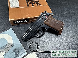 Walther PPK 9mm Kurz Stahlgriffstück v. 1971 mit Original Box, Schußbild