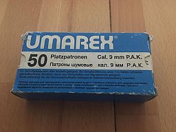 Ältere "UMAREX" Knallpatronen Kal. 9mm PAK! 50 St. Packung!